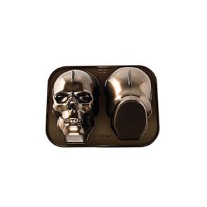 Nordic Ware Spuk-Totenkopf-Backform Bronze