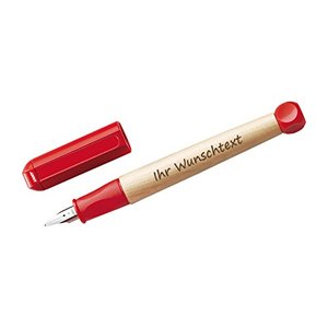 LAMY abc Füllhalter 10 – Füller aus Ahornholz in der Farbe Rot mit Stahlfeder – Federstärke A, inkl.