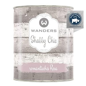 Wanders24®️ Kreidefarbe (750 ml, romantisches Rosa) Holzfarbe für Shabby Chic Look