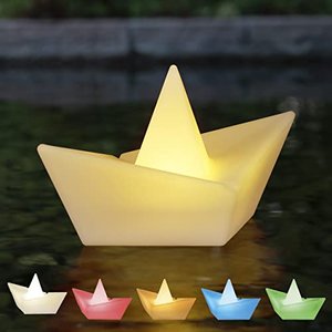 LED Solar Schiffchen im Origami-Stil mit RGBW Licht