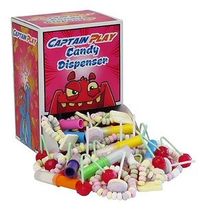 CAPTAIN PLAY | Retro Süßigkeiten Candy Dispenser| Retro Süßigkeiten Box mit 600g Nostalgie-Süßigkeit
