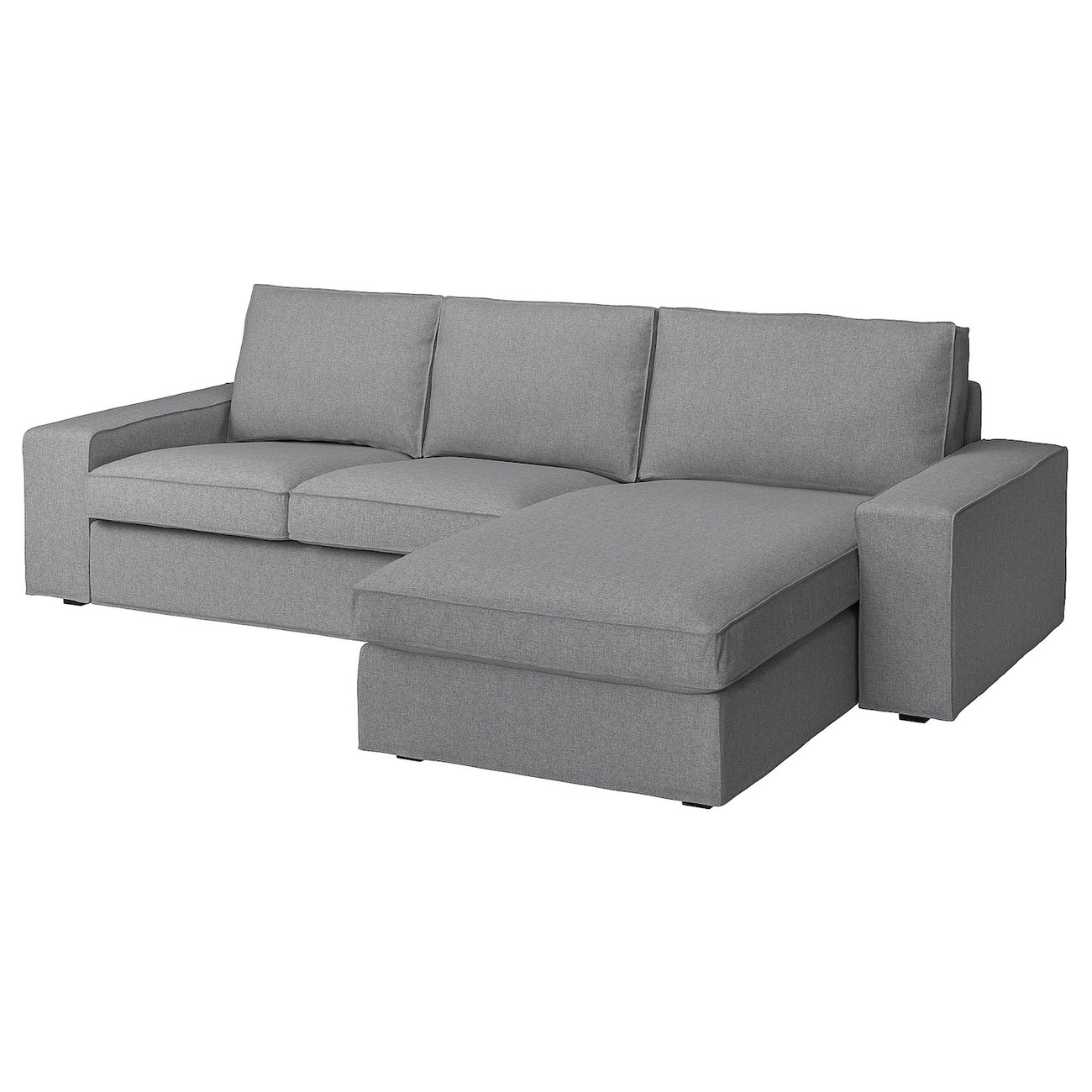 KIVIK 3er-Sofa mit Récamiere - Beige / Grau