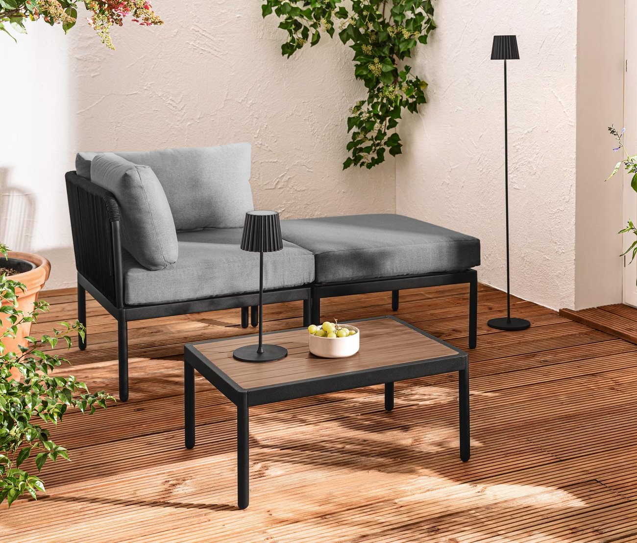 Modulare Lounge mit Textilgeflecht