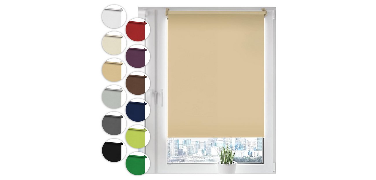 Verdunkelungsrollo Klemmfix ohne Bohren 30cm x 150cm