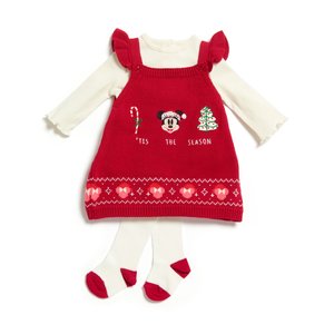 Micky Maus-Set mit Strickkleid für Babys