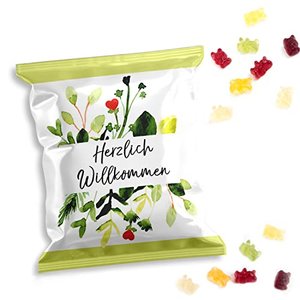 Logbuch-Verlag 25 kleine Gummibärchen Päckchen HERZLICH WILLKOMMEN