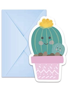 Einladungskarten Kaktus mit Umschlägen, 6 Stück