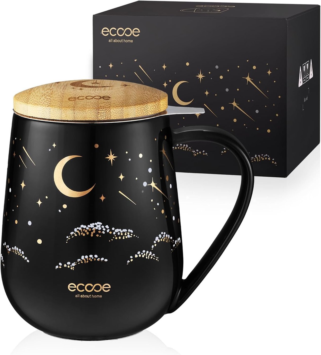 ecooe Teetasse mit Deckel und Sieb - 600 ml