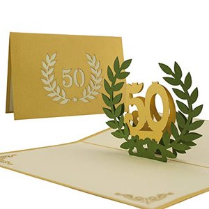Glückwunschkarte I Karte goldene Hochzeit, Einladung 50 Jahre Hochzeit I Edel Elegant Hochwertig I P