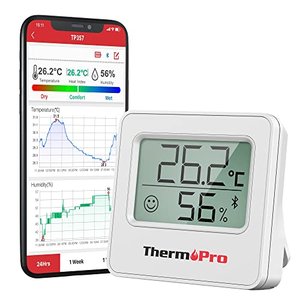 ThermoPro TP357 80m Bluetooth Hygrometer Innen Raumthermometer Digital mit APP Mini Luftfeuchtigkeit