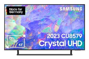 Samsung Crystal CU8579 Fernseher 43 Zoll, Dynamic Crystal Color, AirSlim Design, Crystal Prozessor 4