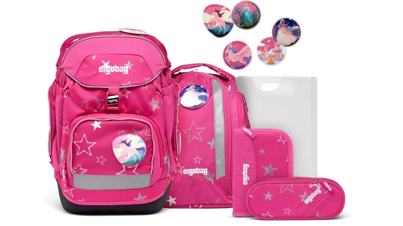 ergobag Pack Set ergonomischer Schulrucksack, Schulranzen, Vorgänger-Kollektion, flexibel 6-teilig 1