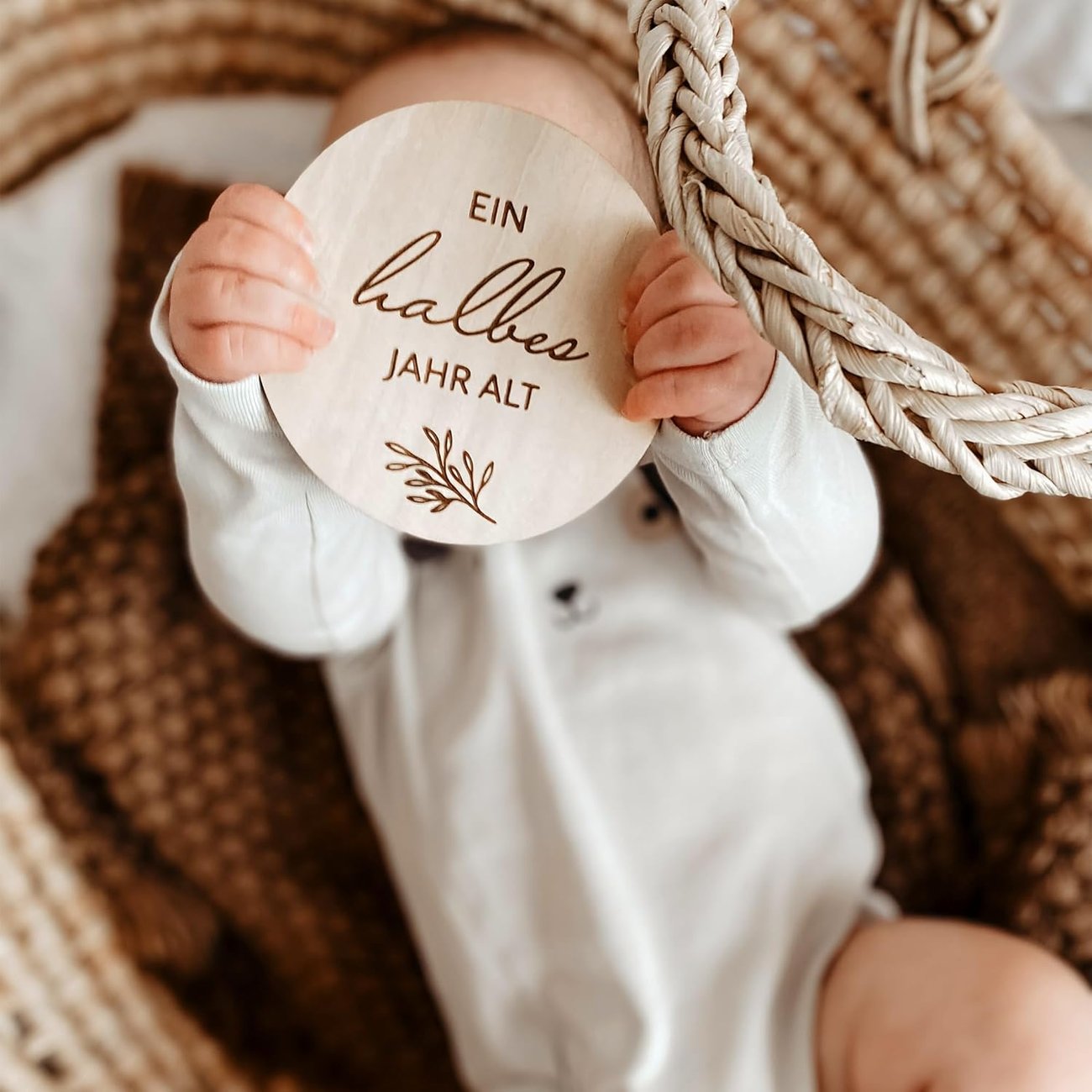 Holz-Meilensteinscheiben fürs Baby