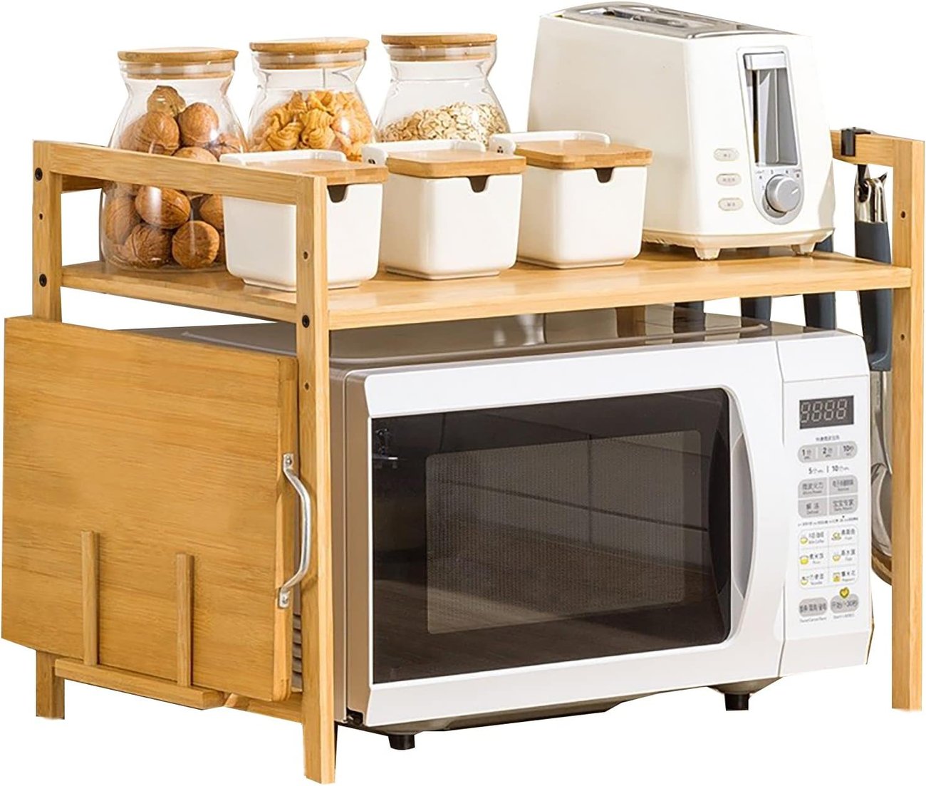 Vinteky Mikrowellen-Regal aus Bambus