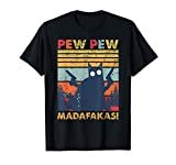 Pew Pew Madafakas Vintage verrückte Katze lustige Grafik T-Shirt