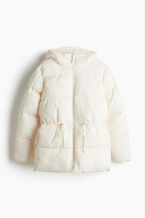 Oversized Puffer-Jacke in Weiß