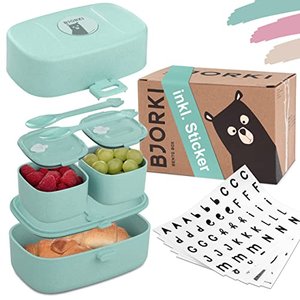 BJORKI Bento Box für Kinder inkl. Bonus Namensticker