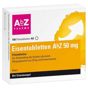 Eisentabletten AbZ 50 mg Filmtabletten, 100 St Filmtabletten
