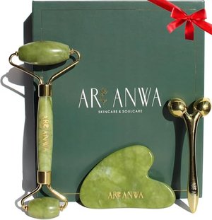 Premium Gua Sha und Jade Roller Set + 3D-Massager für straffe Haut