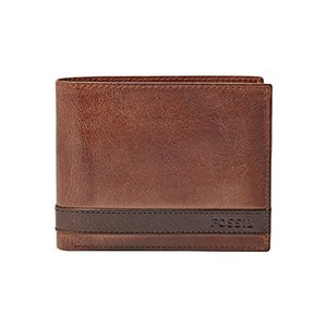 Fossil Brieftasche für Herren Quinn, 100% Leder Bifold braun 11,4 cm L x 2,5 cm B x 9,5 cm H ML36532