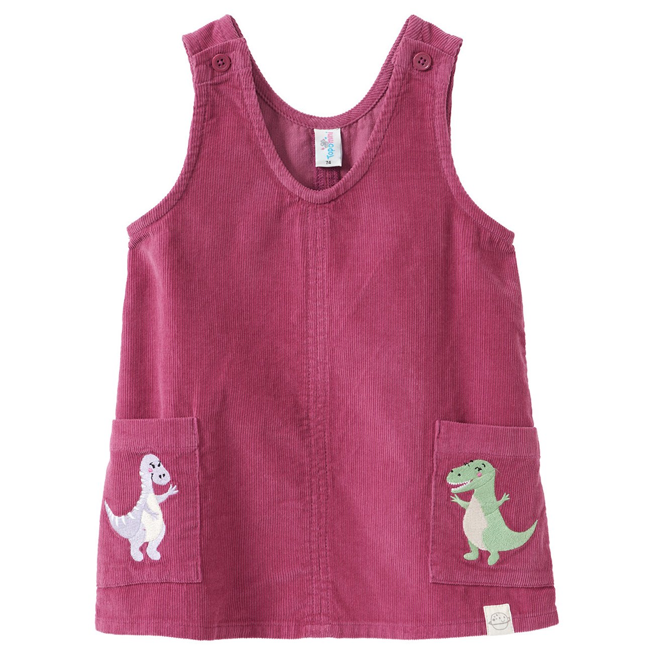 Baby Cordkleid mit Dino-Stickerei