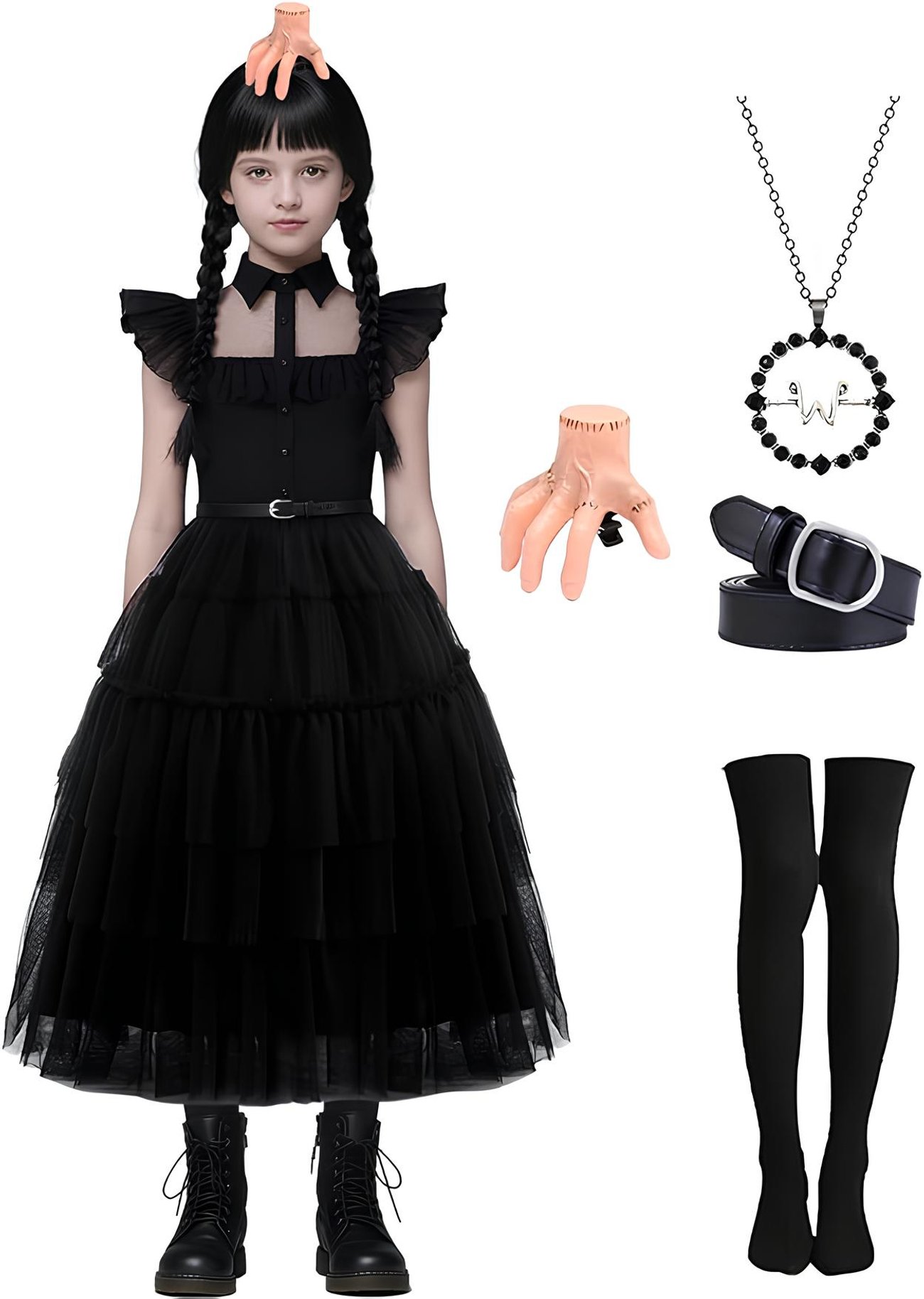 Wednesday Addams Kostüm Kleid Mädchen