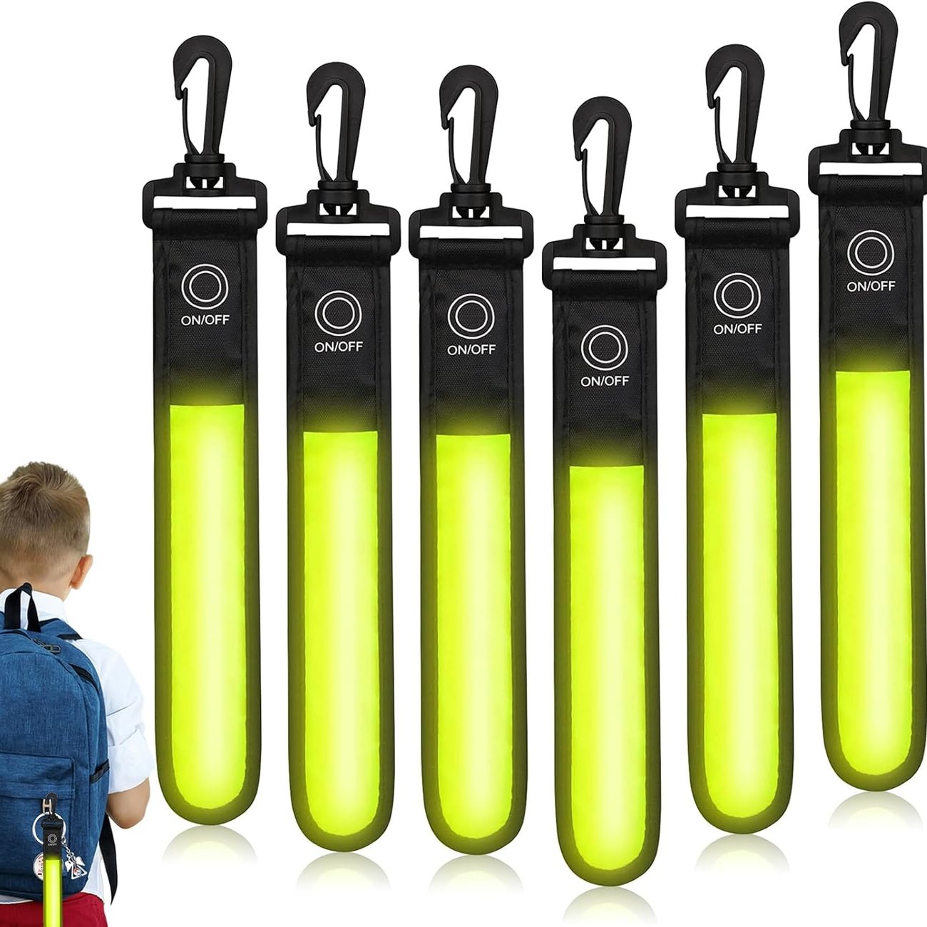 6 Stück LED Blinklicht Schulranzen