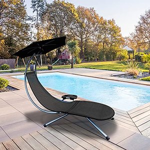 Gartenliege mit verstellbarem Sonnendach