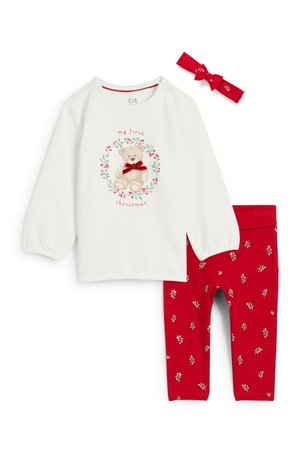 Weihnachts-Baby-Outfit 3-teilig