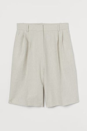 Knielange Shorts aus Leinenmix