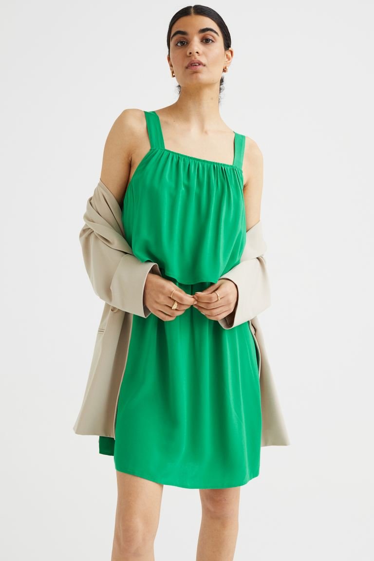 MAMA Viscose nursing dress - Grün