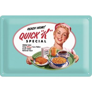 Nostalgic-Art Retro Blechschild, 20 x 30 cm, Kellogg's Quick K Menu