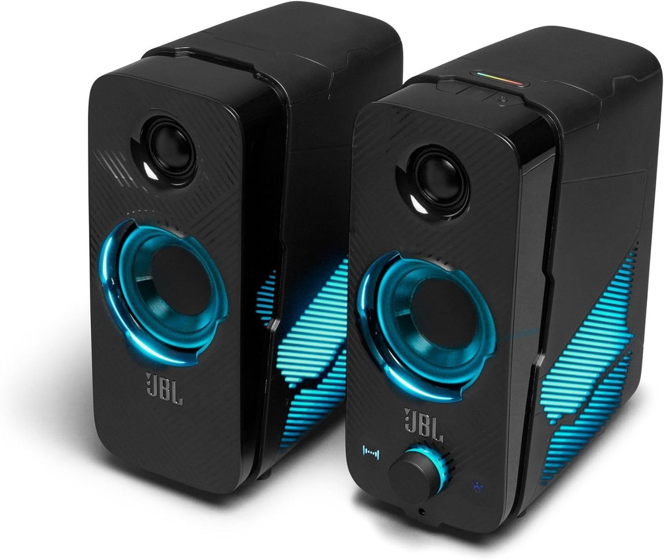 JBL Quantum Duo Speaker – Lautsprecher mit Gaming-Surround-Sound, Dolby Digital & Lichteffekten – Ko