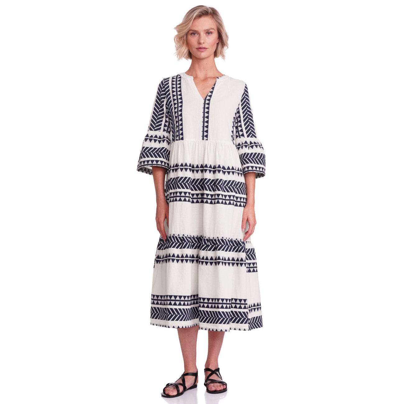 Damen Maxikleid mit Allover-Muster