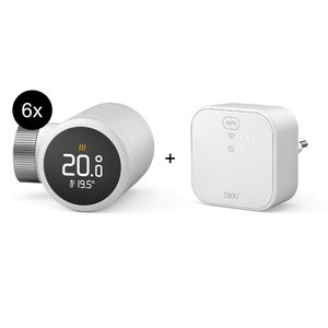 tado Starter-Kit Smartes Heizkörper-Thermostat X (6er-Set + Bridge)