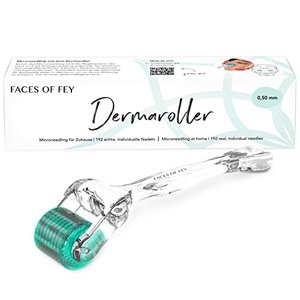 Dermaroller FACES OF FEY - 192 ECHTE NADELN- professionelles Microneedling für zuhause - Nadelroller