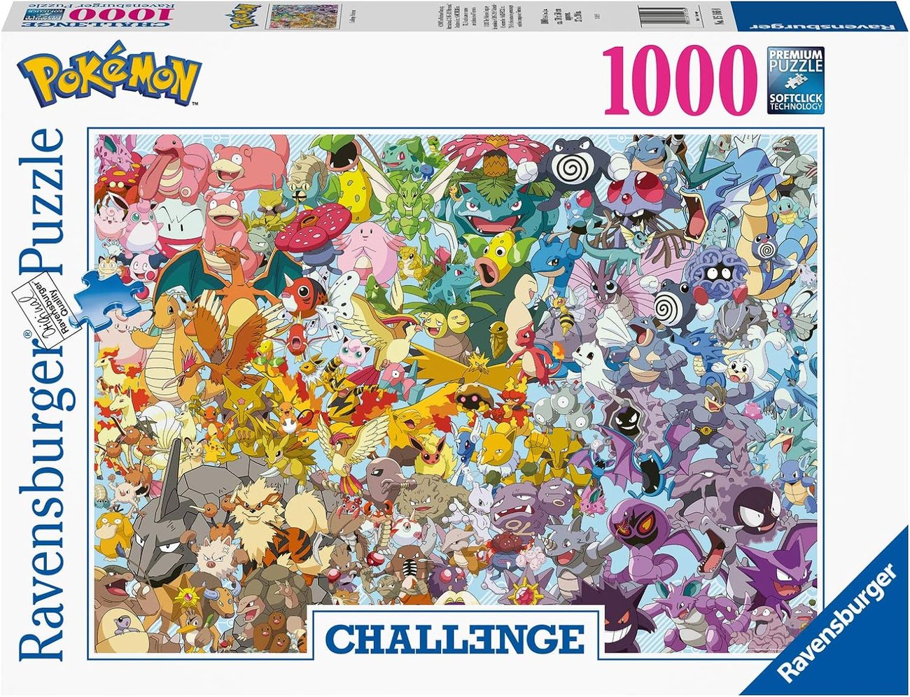 Ravensburger Puzzle 1000 Teile, Challenge Pokémon - Alle 150 Pokémon der 1. Generation