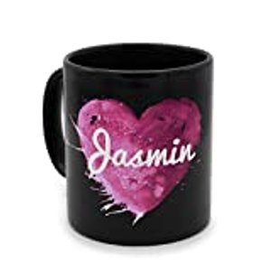 Tasse Schwarz mit Namen Jasmin