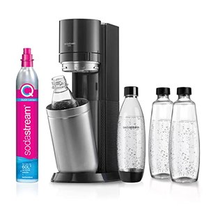 SodaStream Wassersprudler DUO mit CO2-Zylinder, 2x 1L Glasflasche und 2x 1L spülmaschinenfeste Kunst