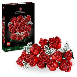LEGO Icons Rosenstrauß, künstliche Blumen als Deko, Botanical Collection Set für Erwachsene, Liebes-
