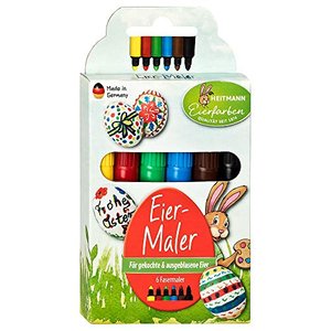6 Eier-Maler-Stifte für Eier, Papier und Karton