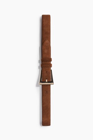 Gürtel aus Veloursleder - Beige - Damen