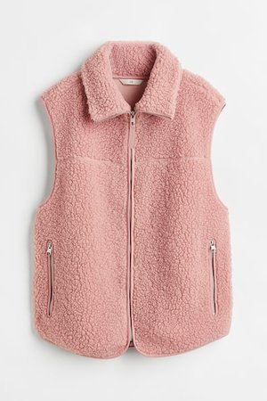 Weste aus Teddyfleece - Rosa - Damen