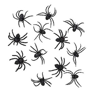 Spinnen Set, 12 Stück, Größe 7 x 8 cm, Schwarz