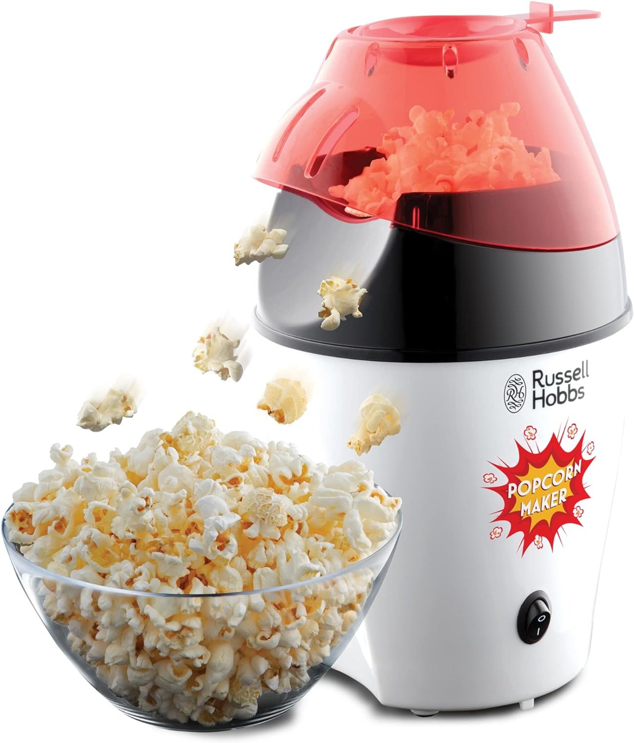 Russell Hobbs Popcornmaschine [Testsieger] Fiesta (Heißluft Popcorn Maker, ohne Fett & Öl, inkl. Mai