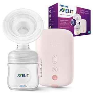 Philips Avent, elektrische Milchpumpe SCF395/11, Einzelpumpe, flexibles Silikonkissen, Natural Flasc