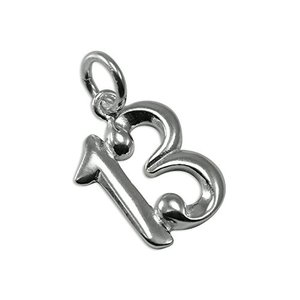 Sterling Silber 13 Nummer Charm