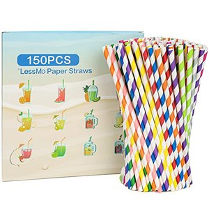 LessMo 150 PCS Papiertrinkhalme