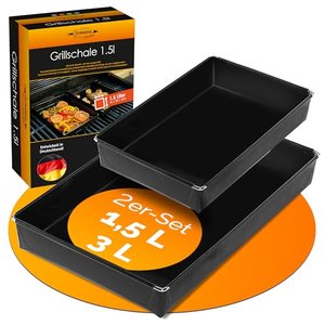 Durandal Grillschale für den Grill und Backofen - 2er Set - Grillmatte für Gasgrill & Holzkohlegrill