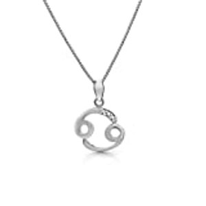 Sternzeichen-Kette Krebs 925 Sterling Silber Kette für Damen Silber-Schmuck mit Sternzeichen-Anhänge